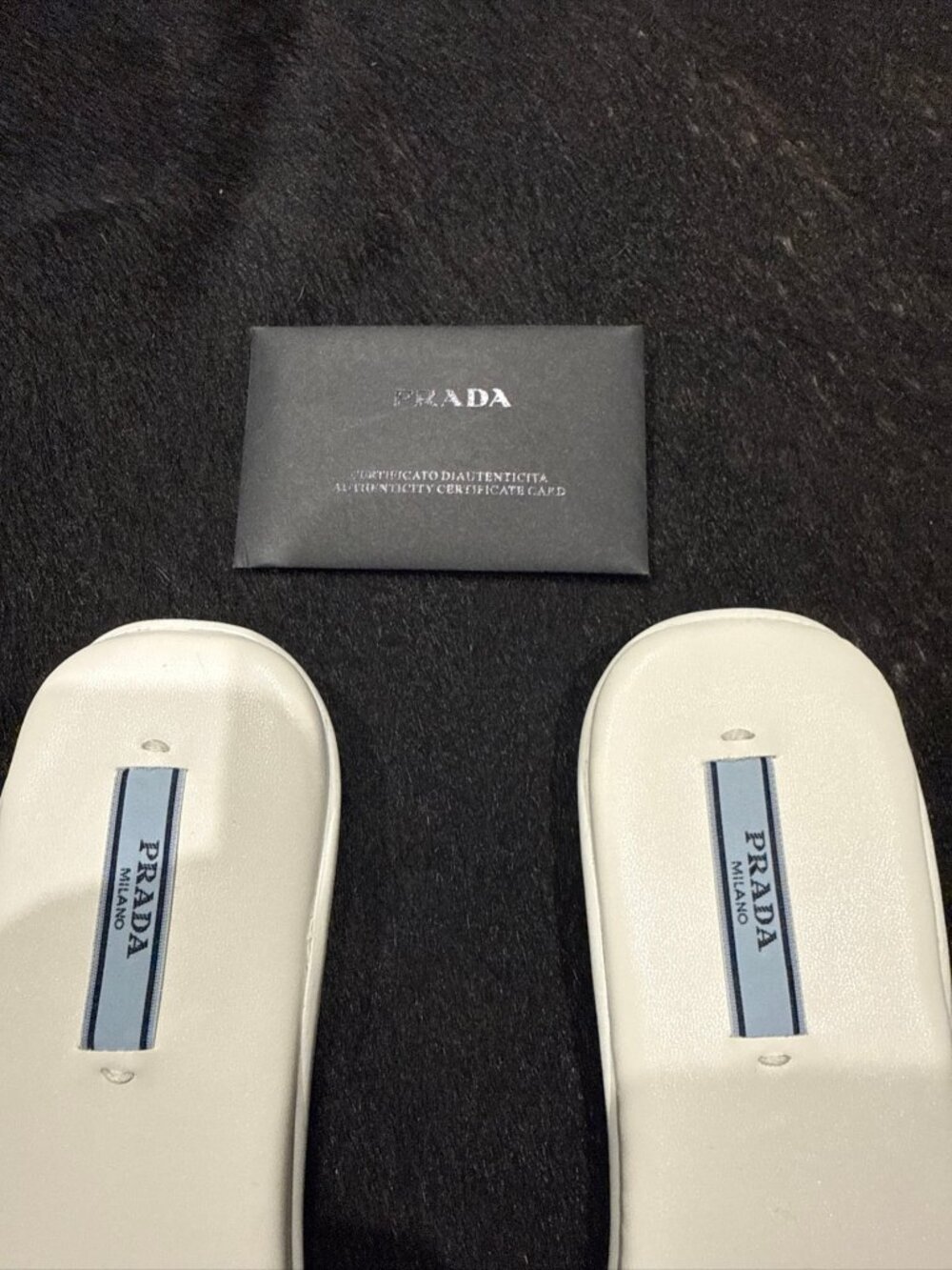 Prada Ladies White Leather Slide Sandals 37 - Picture 4 of 9